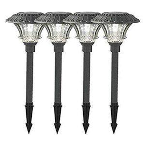 Solar Garden Path Lights Black (4pc)
